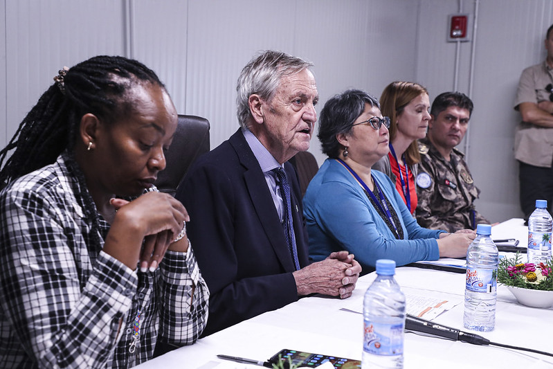 People talking at a table