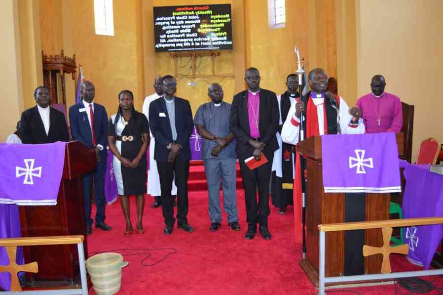 Group of christian clerics in a meeting