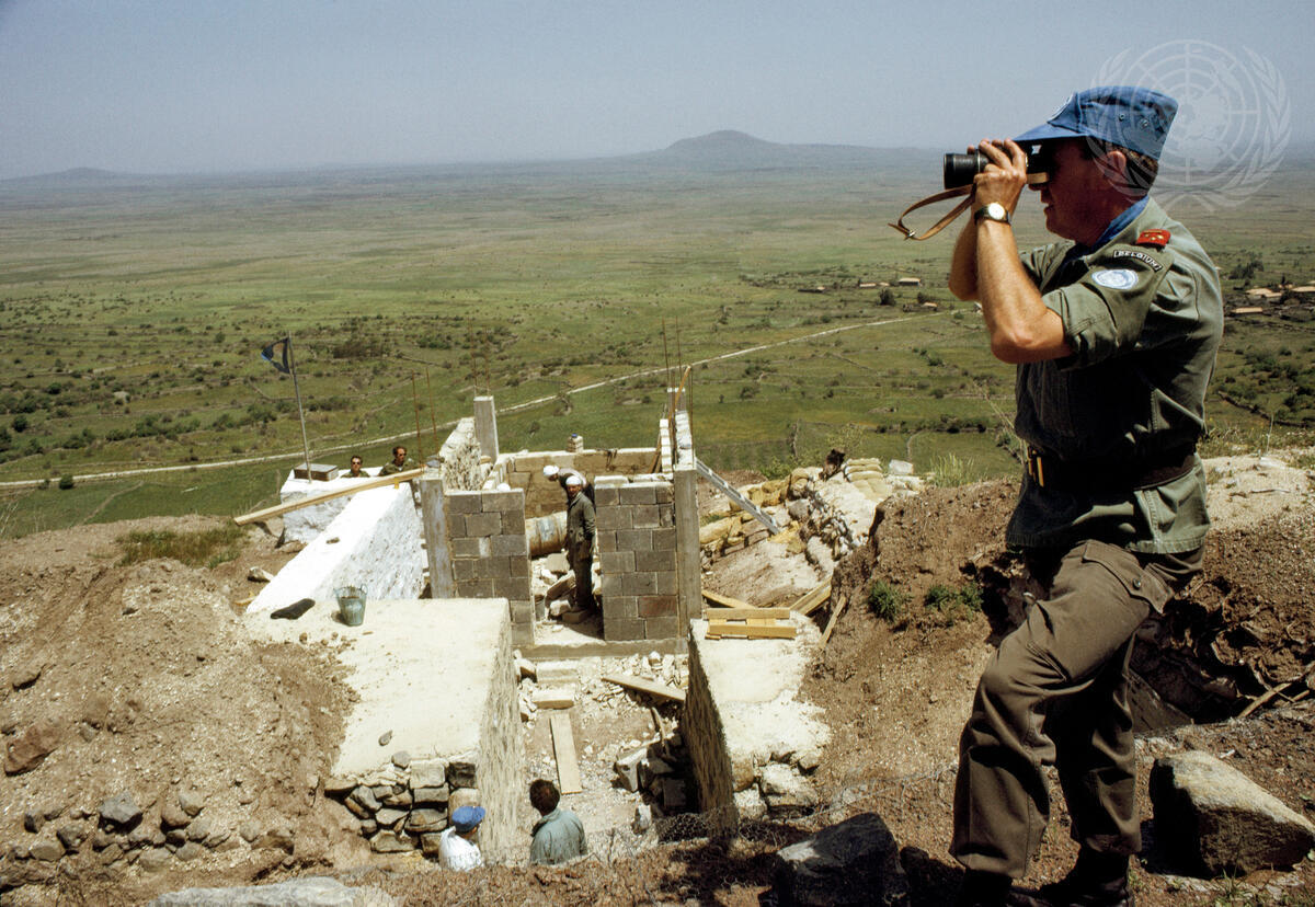 Soldier with binoculars