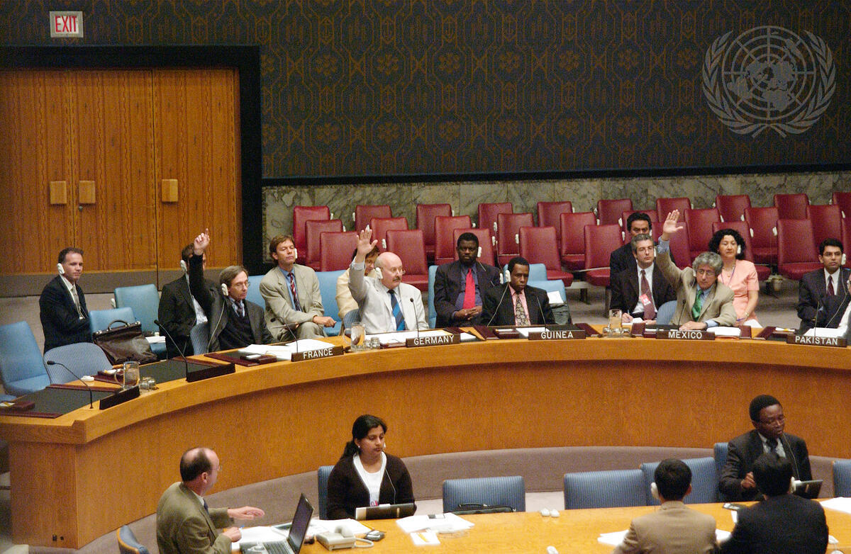 A view of the three Security Council Members, (from left to right: France, Germany and Mexico)